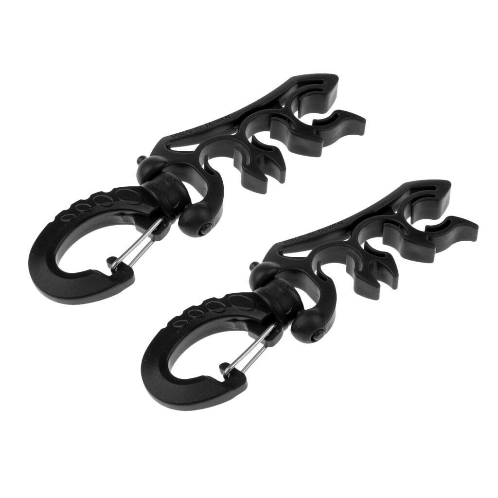 2Pcs/Pack Black Scuba Diving Triple Hose Holder, Regulator Octopus 3 Hoses
