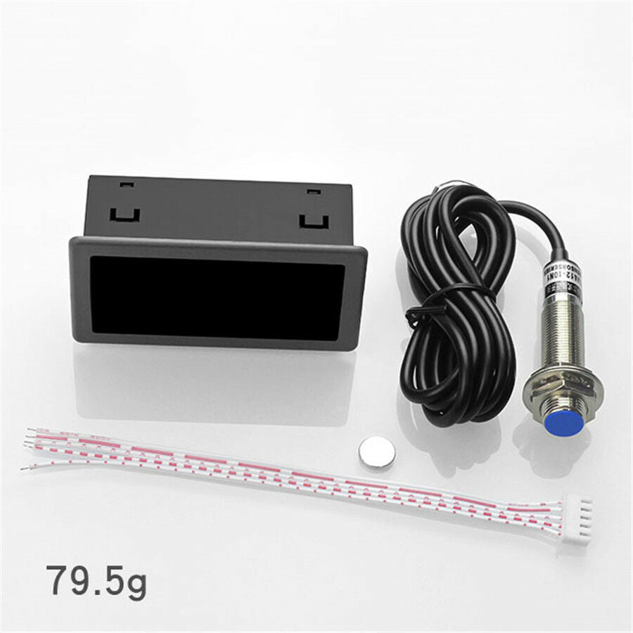 4 Digital LED Tachometer RPM Speed Meter 10-9999RPM Speedometer+Pusle Signal NPN