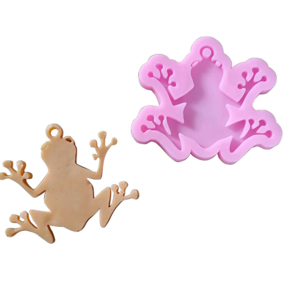 Cartoon Frog Shape Keychain Silicone Mould Pendant Epoxy DIY Biscuit Mold Crafts