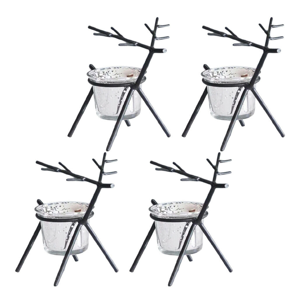 4 X Iron Candle  Table Wedding Party Supplies Home Desktop Decor Black