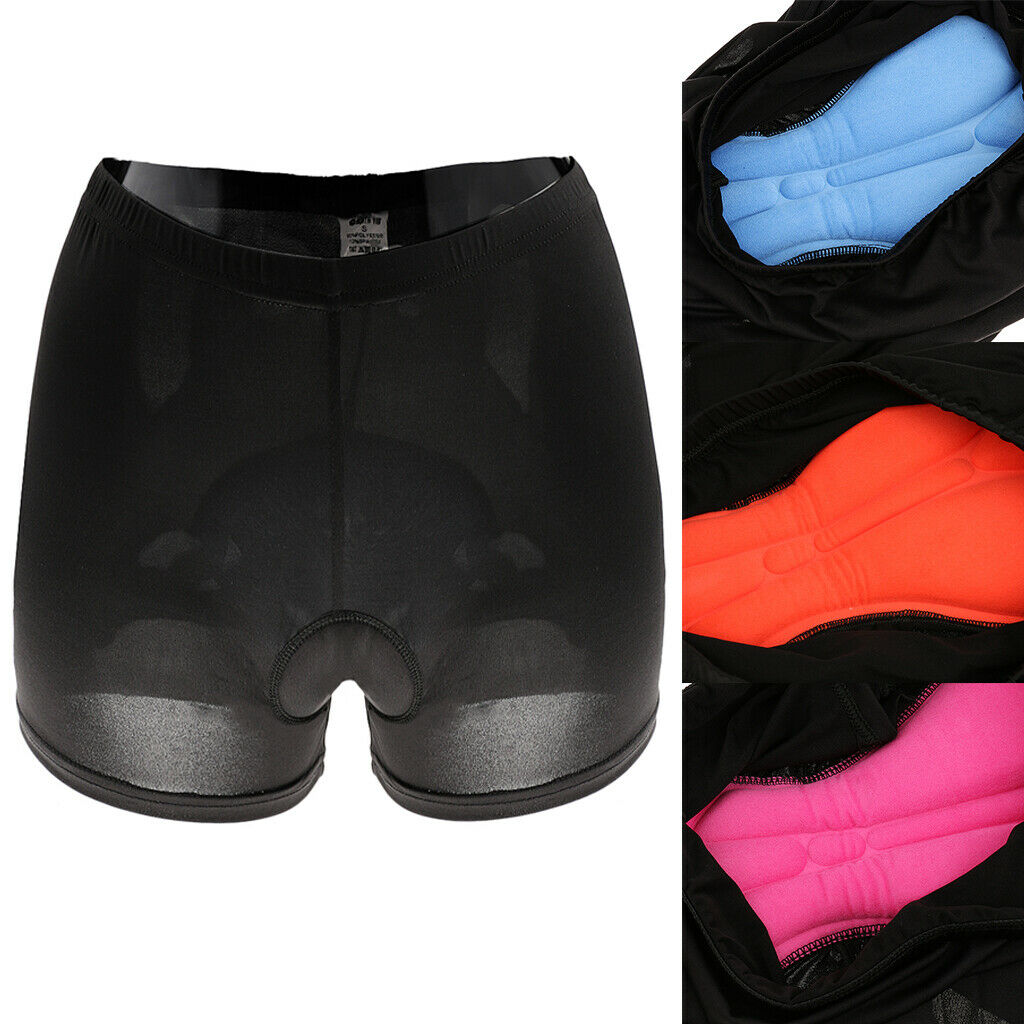 2x Men Women Cycling Shorts Gel Padded Bike Cycle Short Pants S-XXL Women+Blue+L