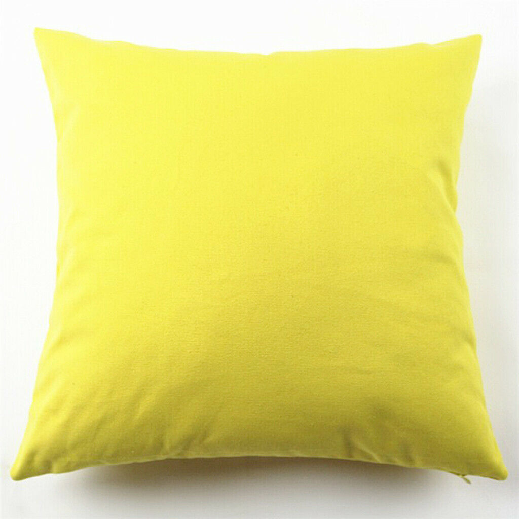 45cm * 45cm Cotton Linen Pillow Case Throw Pillowcase Home Car Decor Yellow