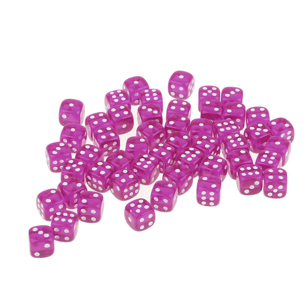 100 Pieces 12mm Six-sided Acrylic Dice for D&D DnD RPG Board Game