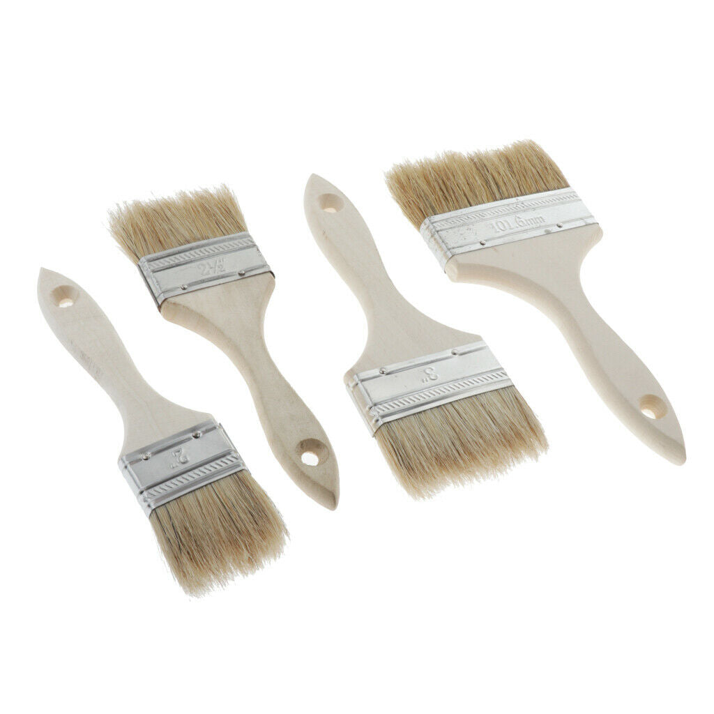 4Set Flat Paint Brushes Watercolor Acrylic Oil