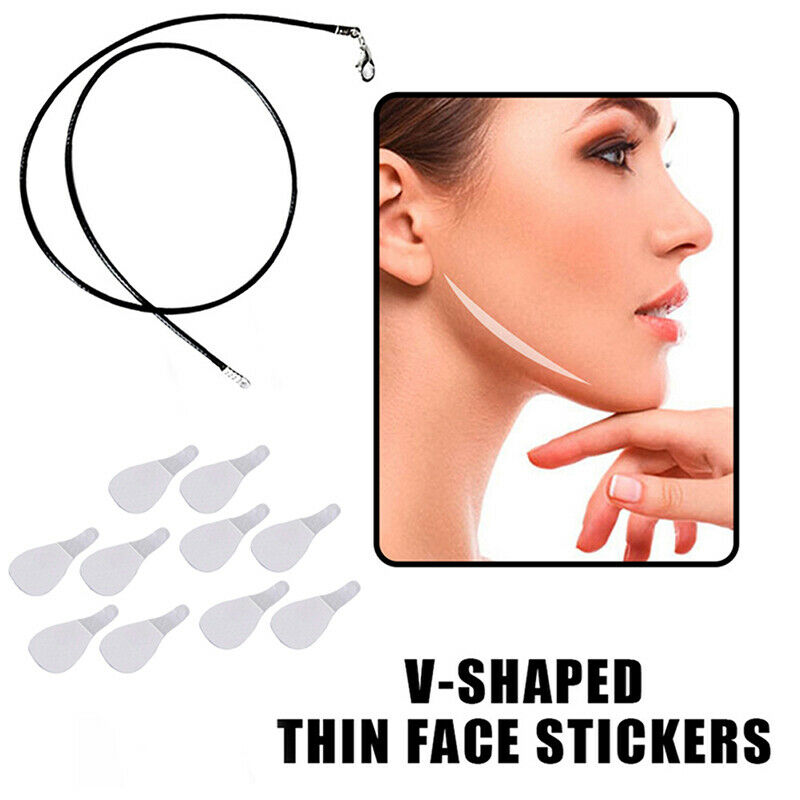 10Pcs V Face Shape Thin Face Invisible Stickers Facial Line Lift Tape Tools C Kt