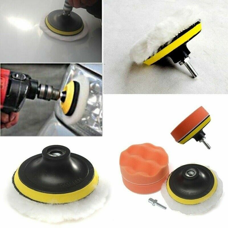 6pcs 4'' Car Polisher Polishing Buffer Pads Set Kit + Drill Adapter New