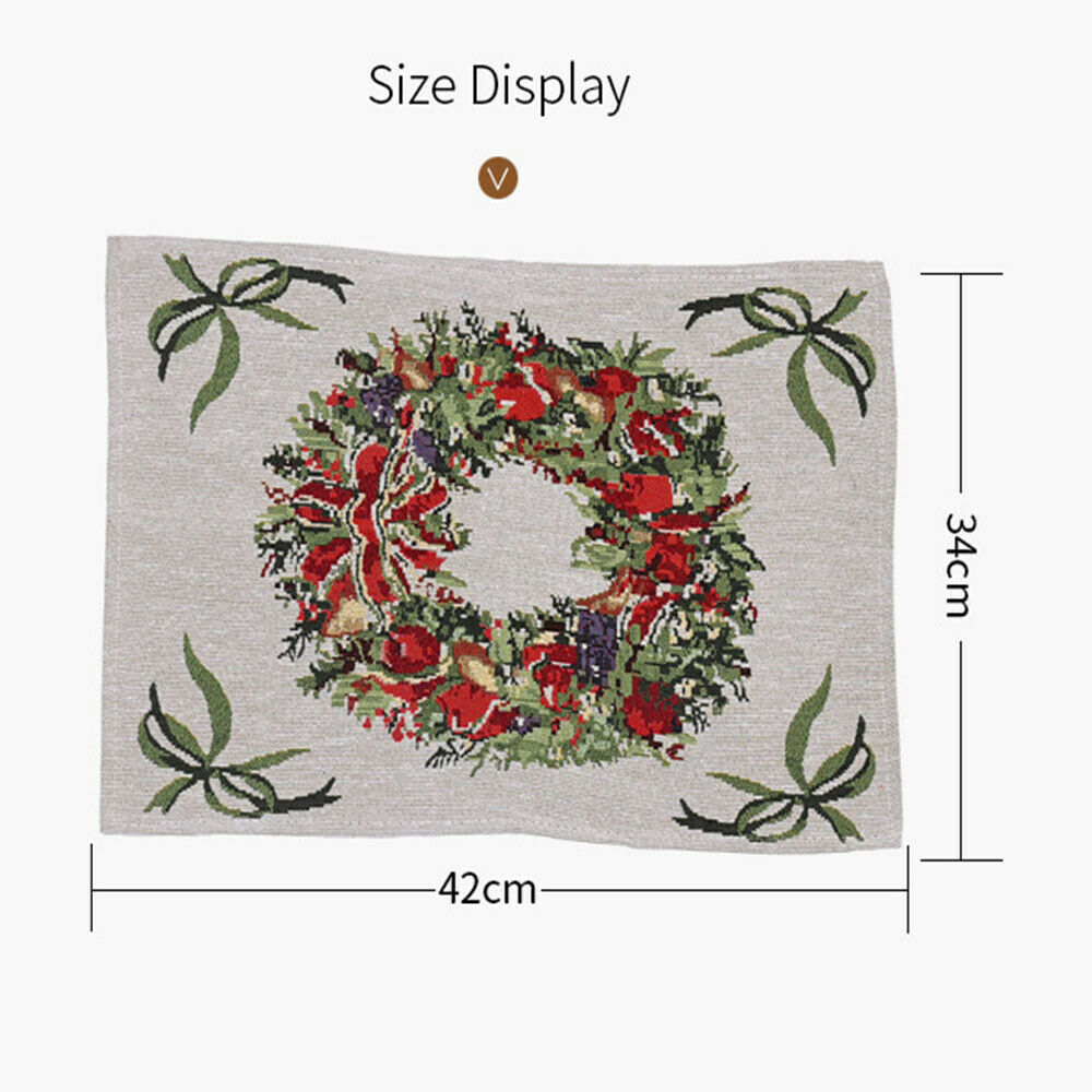 Christmas Knitted Tablecloth Santa Claus Small Tree Kitchen Placemats Decoration