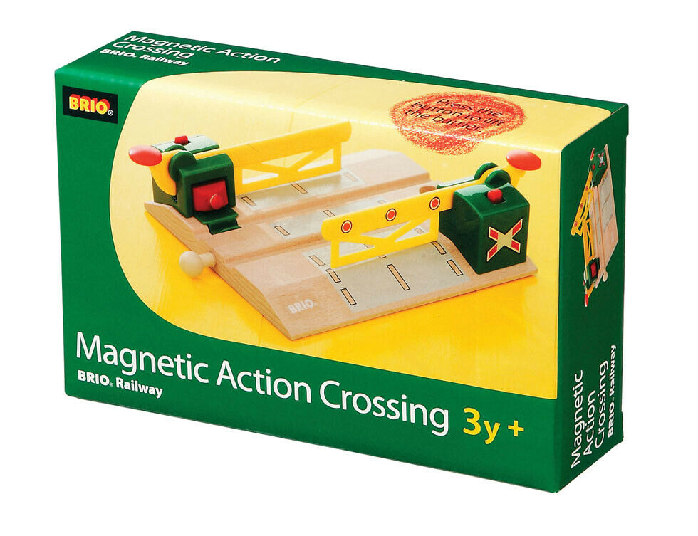 33750 BRIO Magnetic Action Crossing Wooden Train Railway Accessories Age 3yrs+
