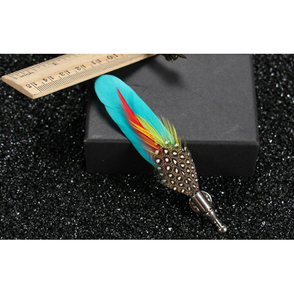 Women's Feather Brooch Pins Wedding Party DIY Bridegroom Bridal Decor Green