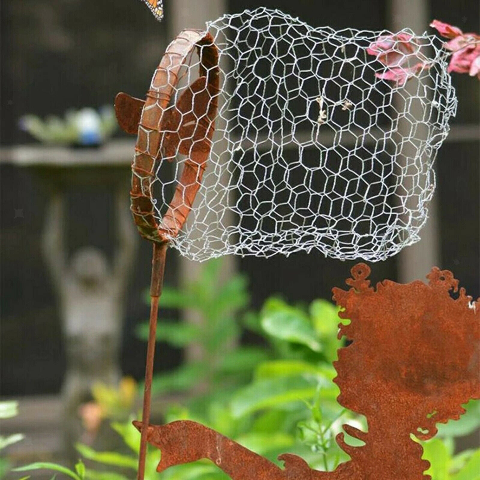 Garden Art Ornaments Outdoor Metal Fairy Girls Stake Patio Lawn Sculptures