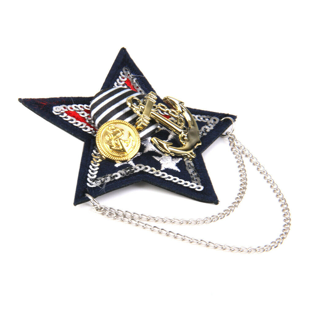 Military Chain  Star Brooches Brooch Pin Party Costume Men's Accessory
