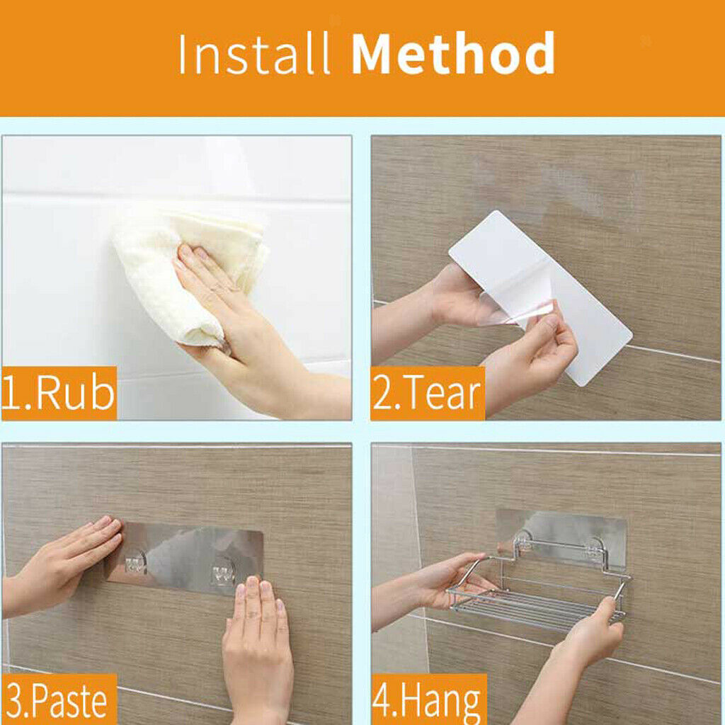 Stainless   Steel   Storage   Rack   Shower   Shampoo   Shelf   Bathroom   Towl