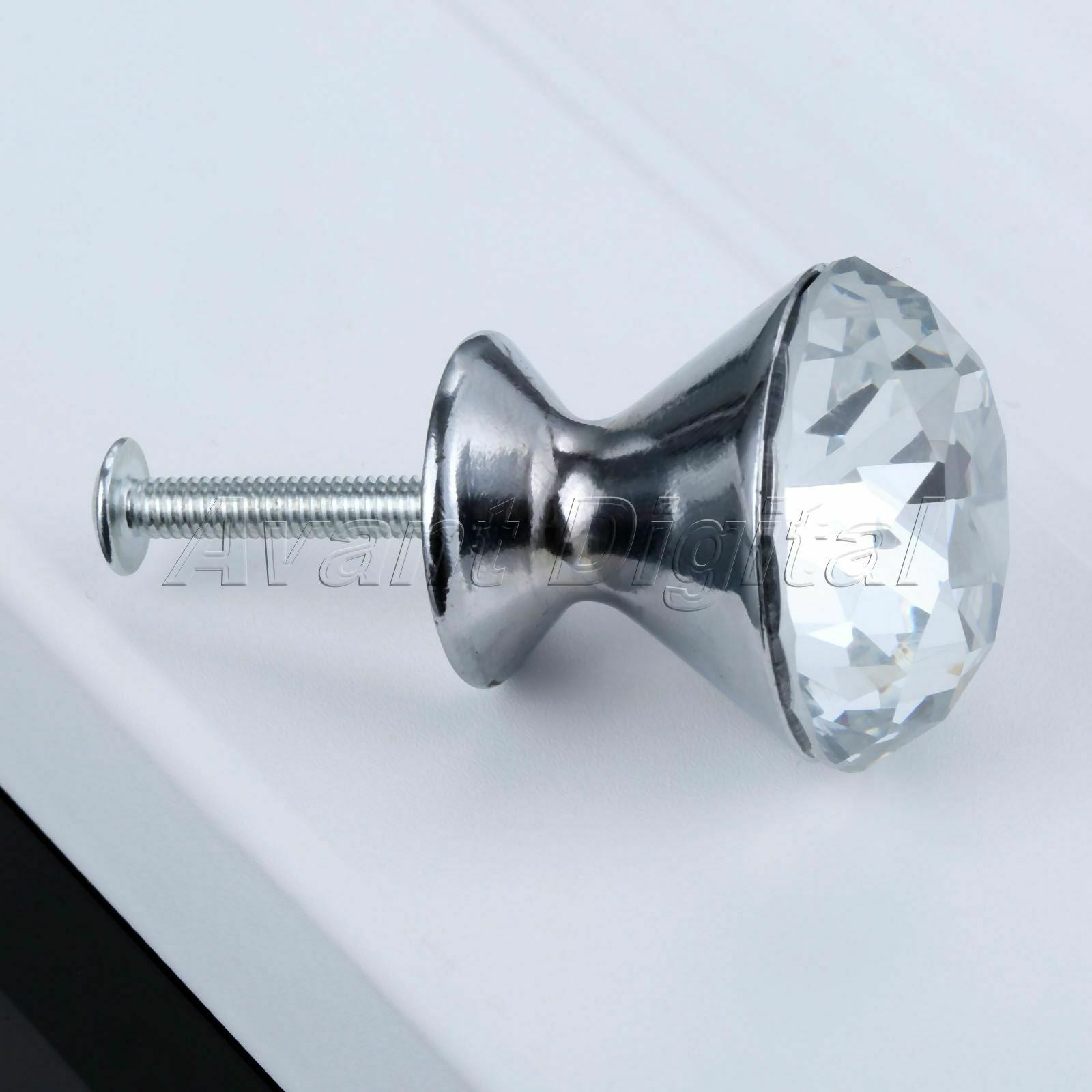 1Pc Clear Diamond Shape Cabinet Glass Handles Door Cupboard Drawer Pull Knobs