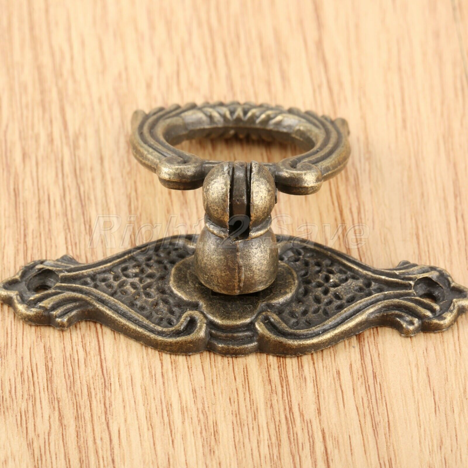 1Pc 65*48mm Retro Furniture Kitchen Cabinet Pull Handle Jewelry Chest Ring Knob