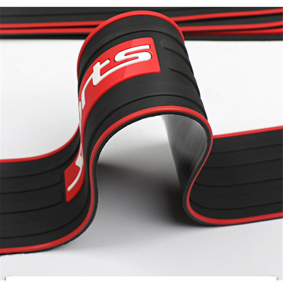 90cm Black+Red Rubber Car Rear Bumper Trunk Edge Scratch Guard NonSlip Pad Cover