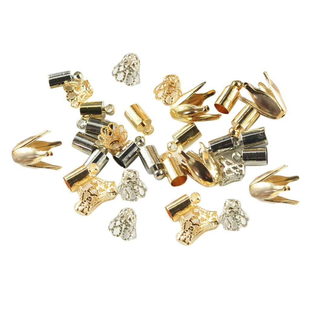 Pack 50 Assorted Four leaves Bead Caps Cylinder Tassel   Flower Filigree