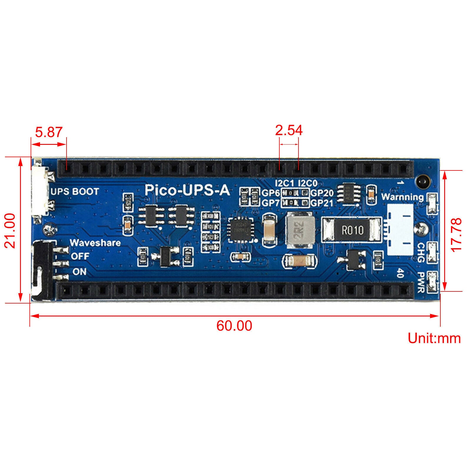 Pico Ups Uninterruptible Power Supply Expansion Board 800Mah For Raspberry Pi