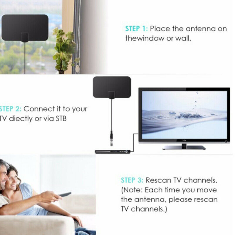 1pc Kebidumei Flat Indoor TV Antenna Aerial Digital HDTV Antenna 50 Miles.l8