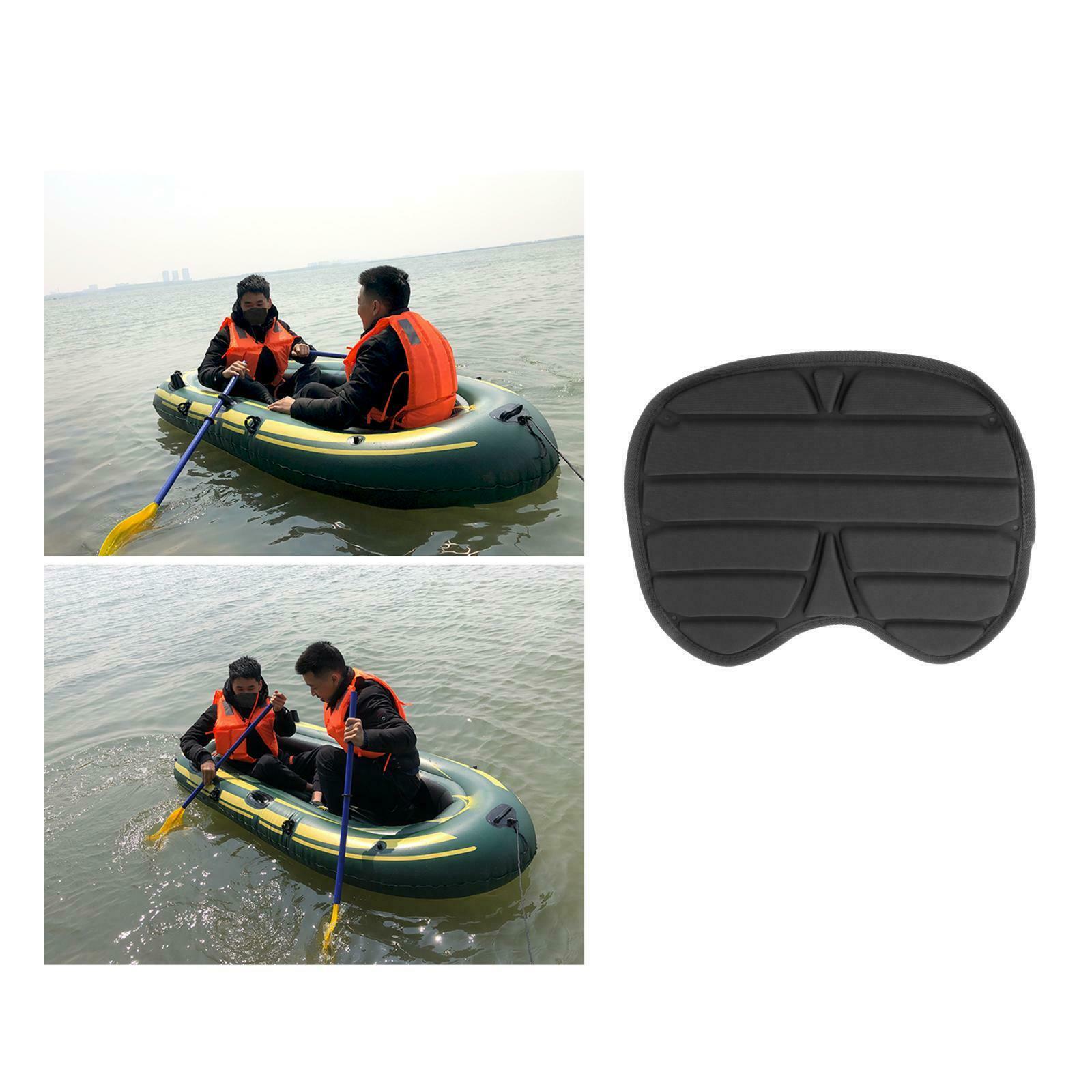 Padded Kayak Seat Cushion Anti-slip Pad Paddling 38x30cm Stadium Seats Black