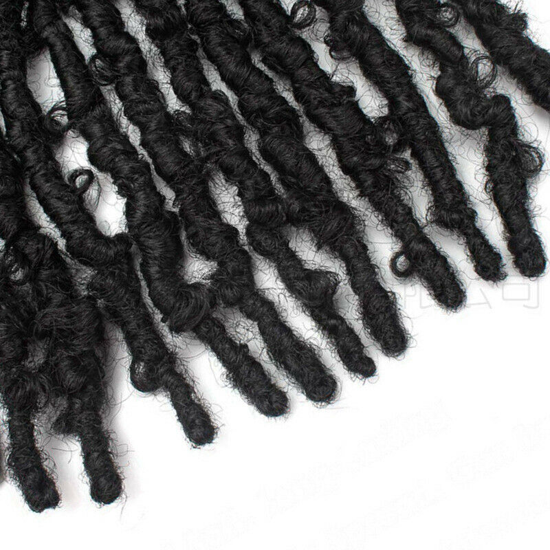 3PACK Afro Faux Locs Butterfly Locs Twist Crochet Braiding Hair Extensions Black