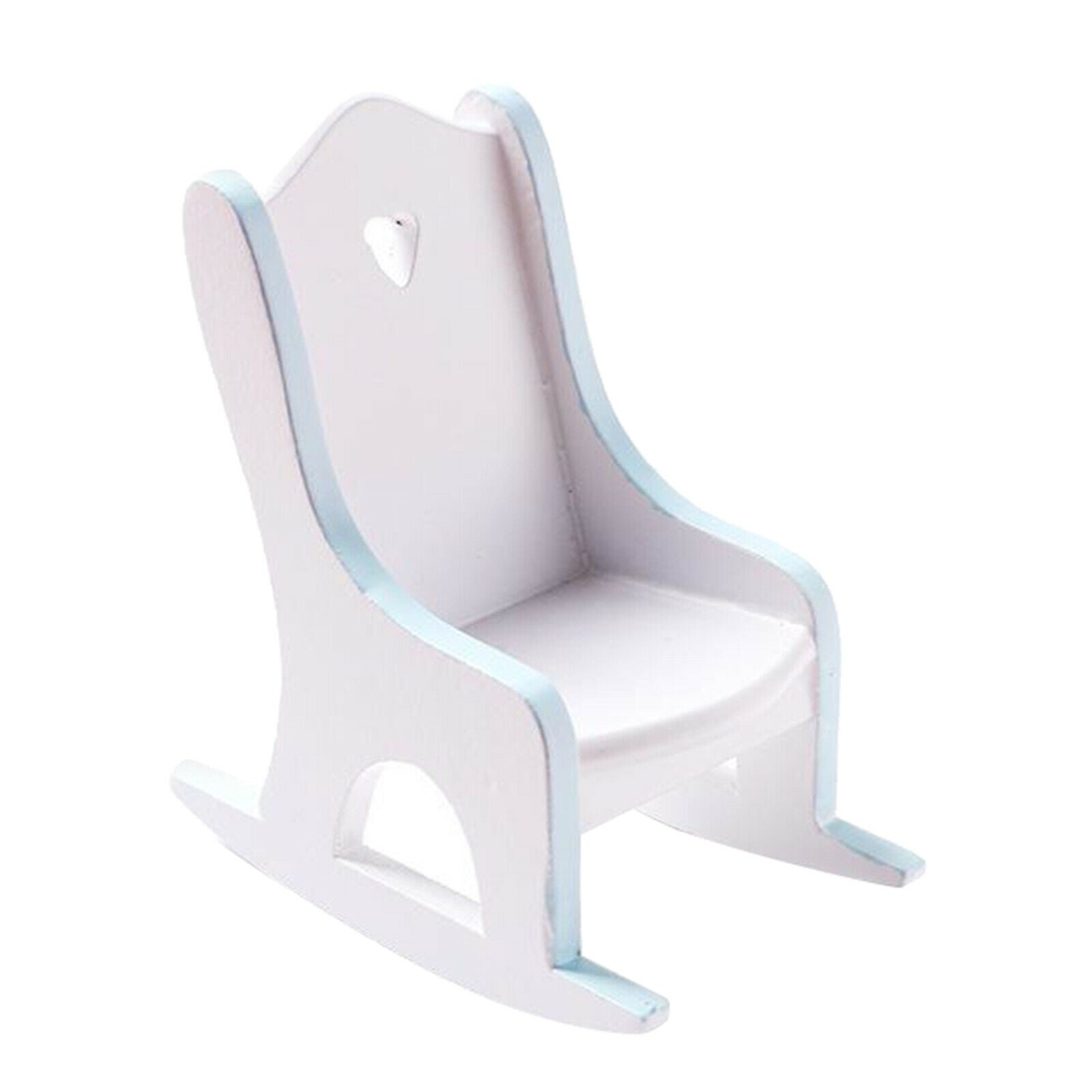 2Pcs Wooden 1:12 Scale Miniatures Rocking Chair Furniture Accessories Crafts