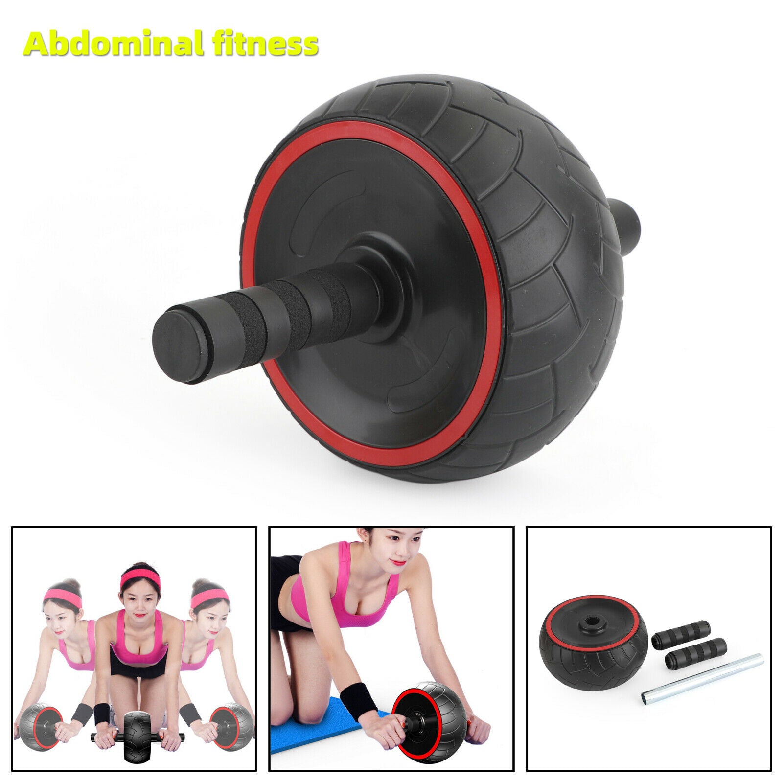Ab Roller Wheel Abdominal Fitness Gym Exercise Equipment Core Workout Training B