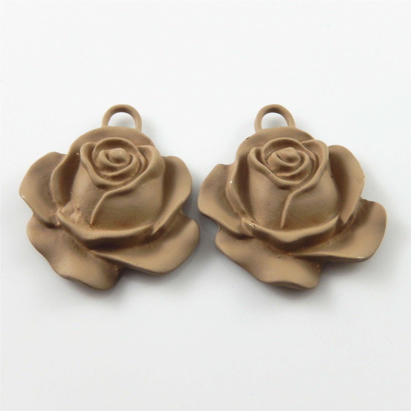 4 pcs Rose Charm Alloy Frosted Beautiful Flower Pendant Craft Findings 31*32*5mm