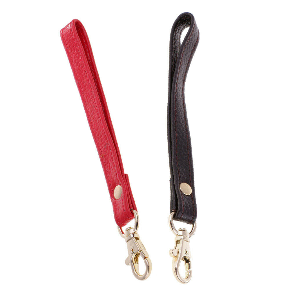 2 lot Short DIY Real Leather Wrist Bag Strap Handbag Wallet Handle Belt