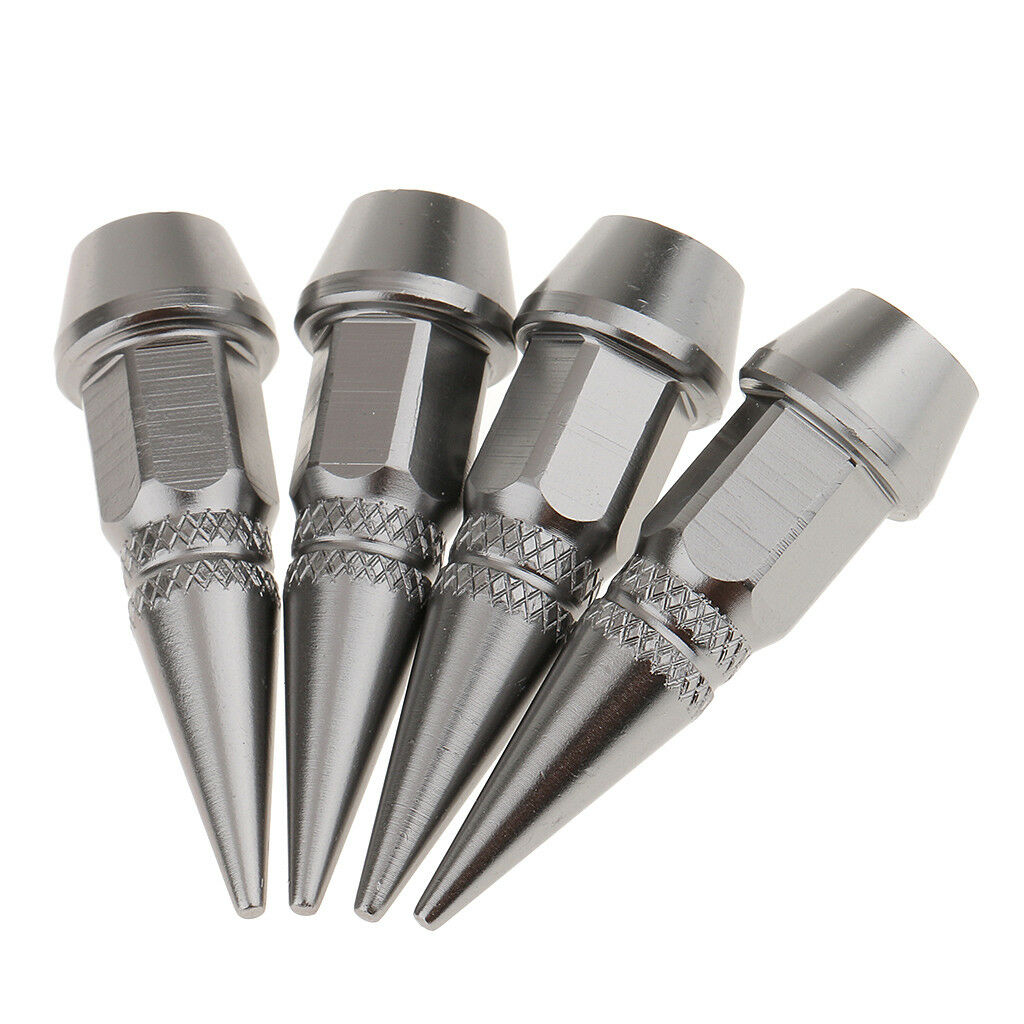 4x Alloy Bullet Spike Tire Valve Stems Air Dust Cap Long Lasting Titanium