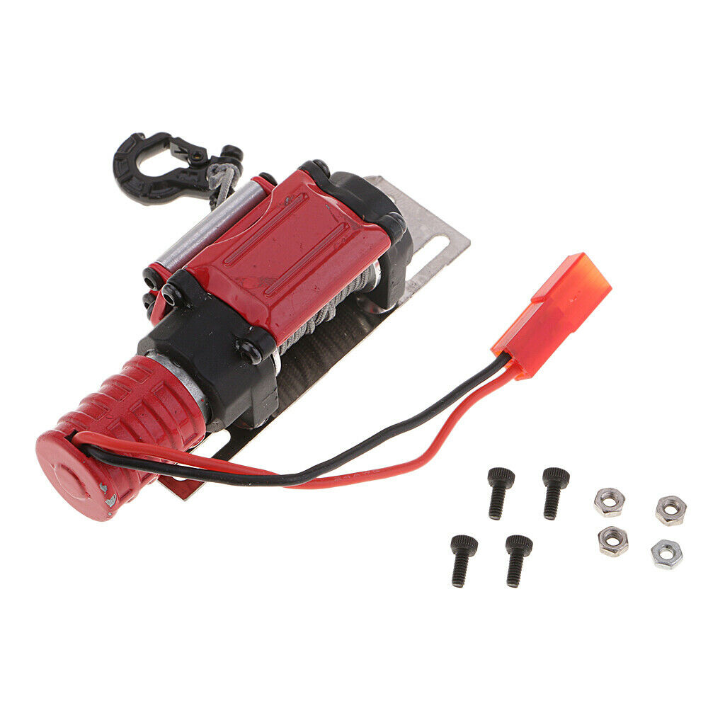 1/10 Scale Winch With Steel Wire for D90 SCX10 -4 RC Rock Crawler Red