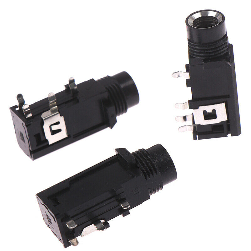 3pcs/lot 6.35mm Jack stereo female socket connector audio adapter 4pin UK.l8
