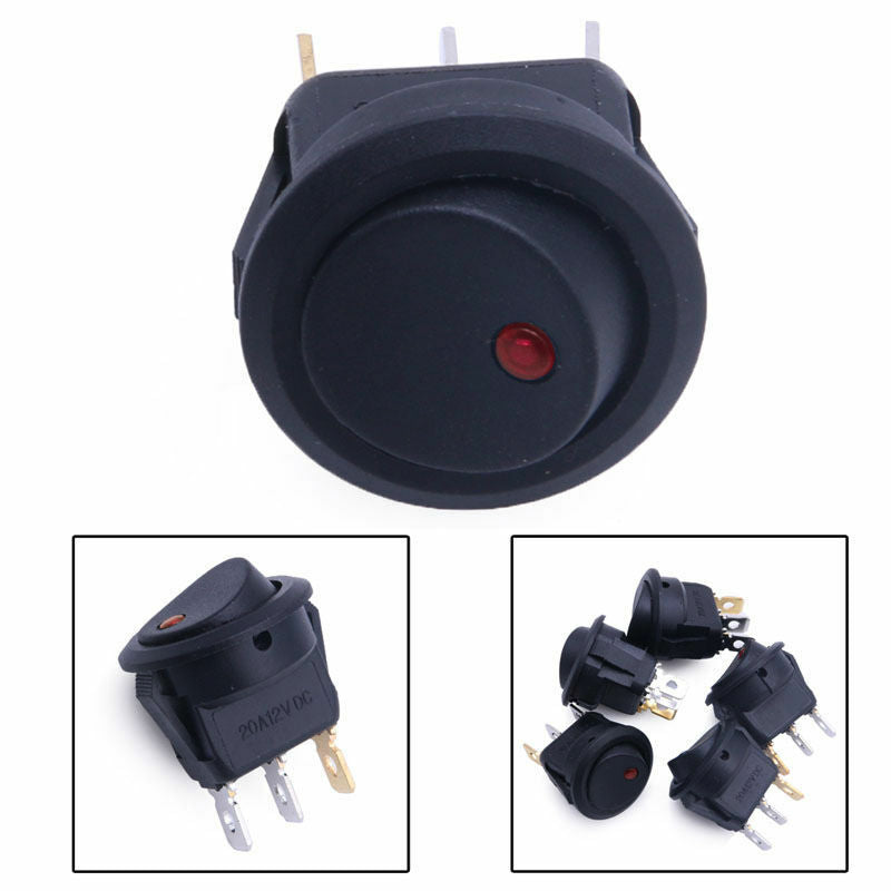 4x 12V Car Round Rocker Boat Toggle ON/OFF Waterproof Switch Push Button Switch