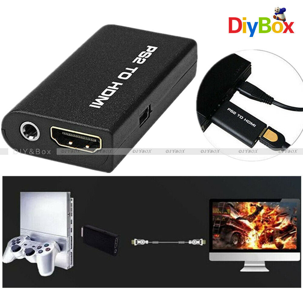 PS2 To HDMI Video Converter Adapter With 3.5mm Audio Output For HDTV Monitor