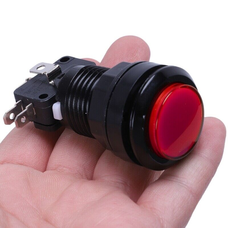 Arcade Game AC 250V 15A 24mm Dia Red Light Push Button + Micro Switch K6F6F6