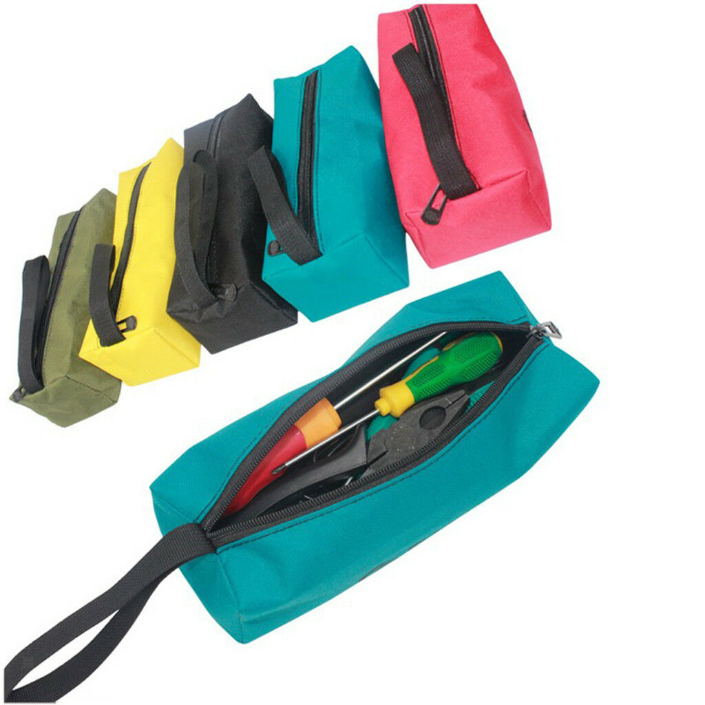 2Pcs Hardware Tool Storage Bag Carrier Oxford Handy Zip Pouch Handbag Case