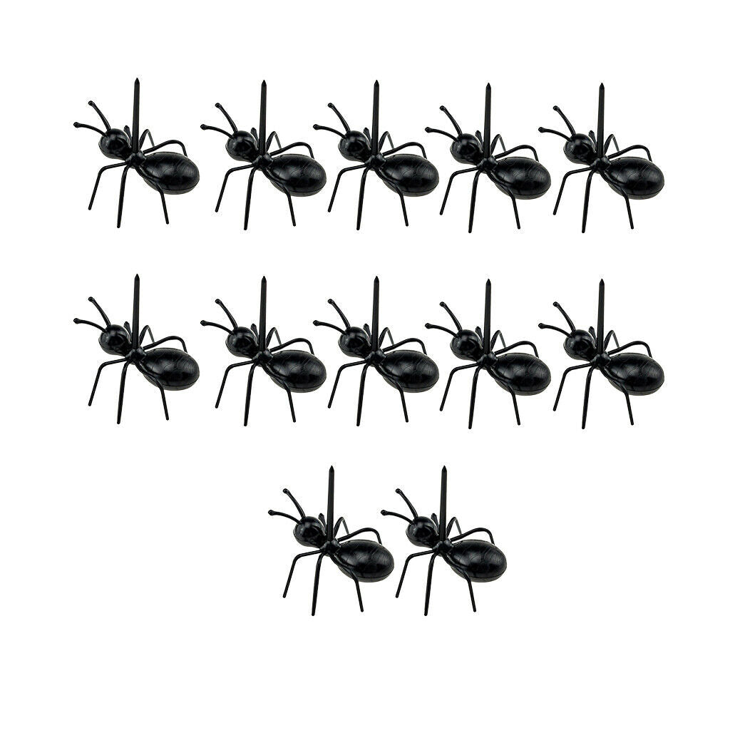 Lot of 12, Novelty Pudding Fruit Forks Black Cutlery Reusable Party Supply