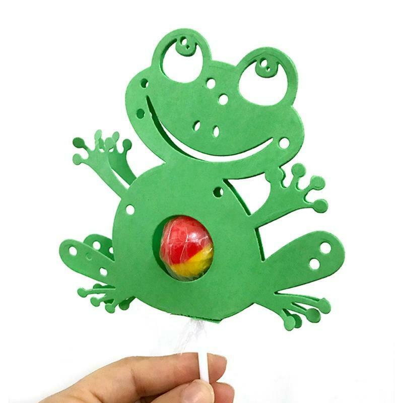 Cute Metal Cutting Dies Frog Shape Lollipop Holding Case Embossing Making Dies