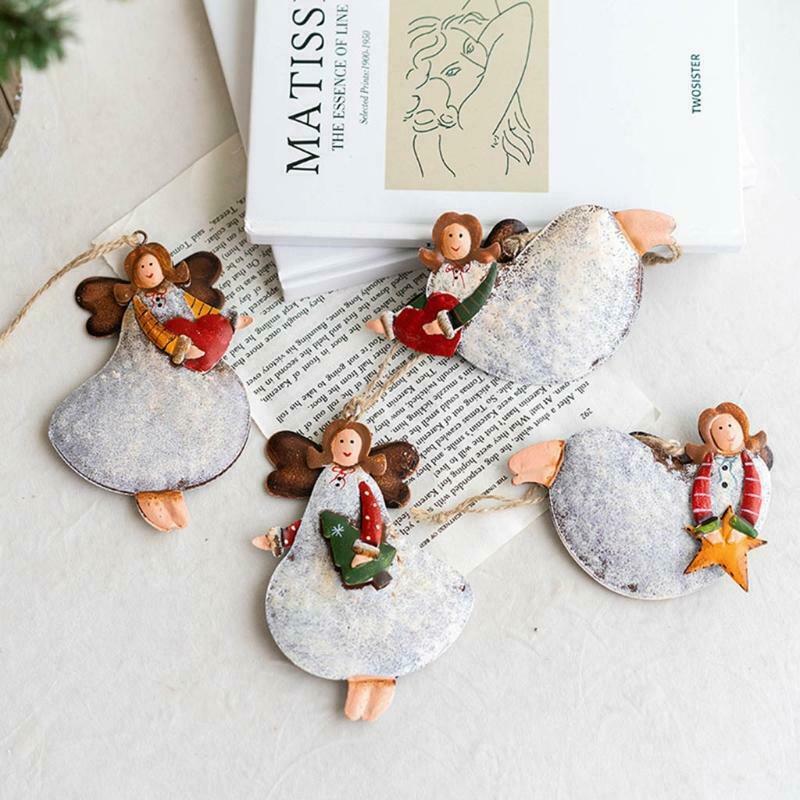 4 Pcs Angel Hanging Ornaments Christmas Dancing Festival Party Home Decoration