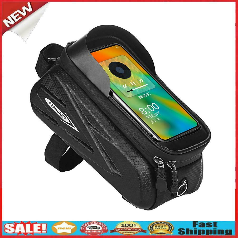 Bicycle Bags Front Frame Touch Screen Waterproof MTB Road Bike Top Tube Pouch @