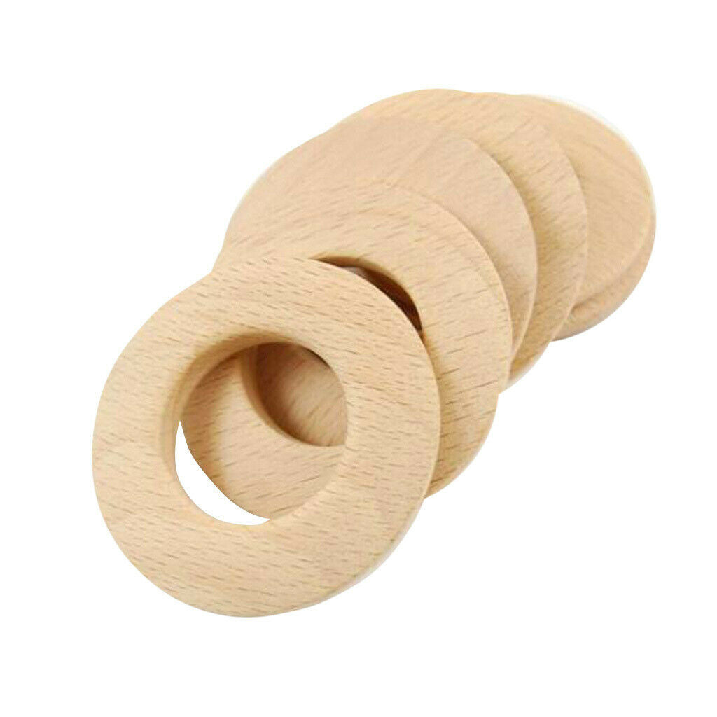 6Pcs Wooden Rings Circle Wood Pendant Connector for DIY Projects Making 50mm