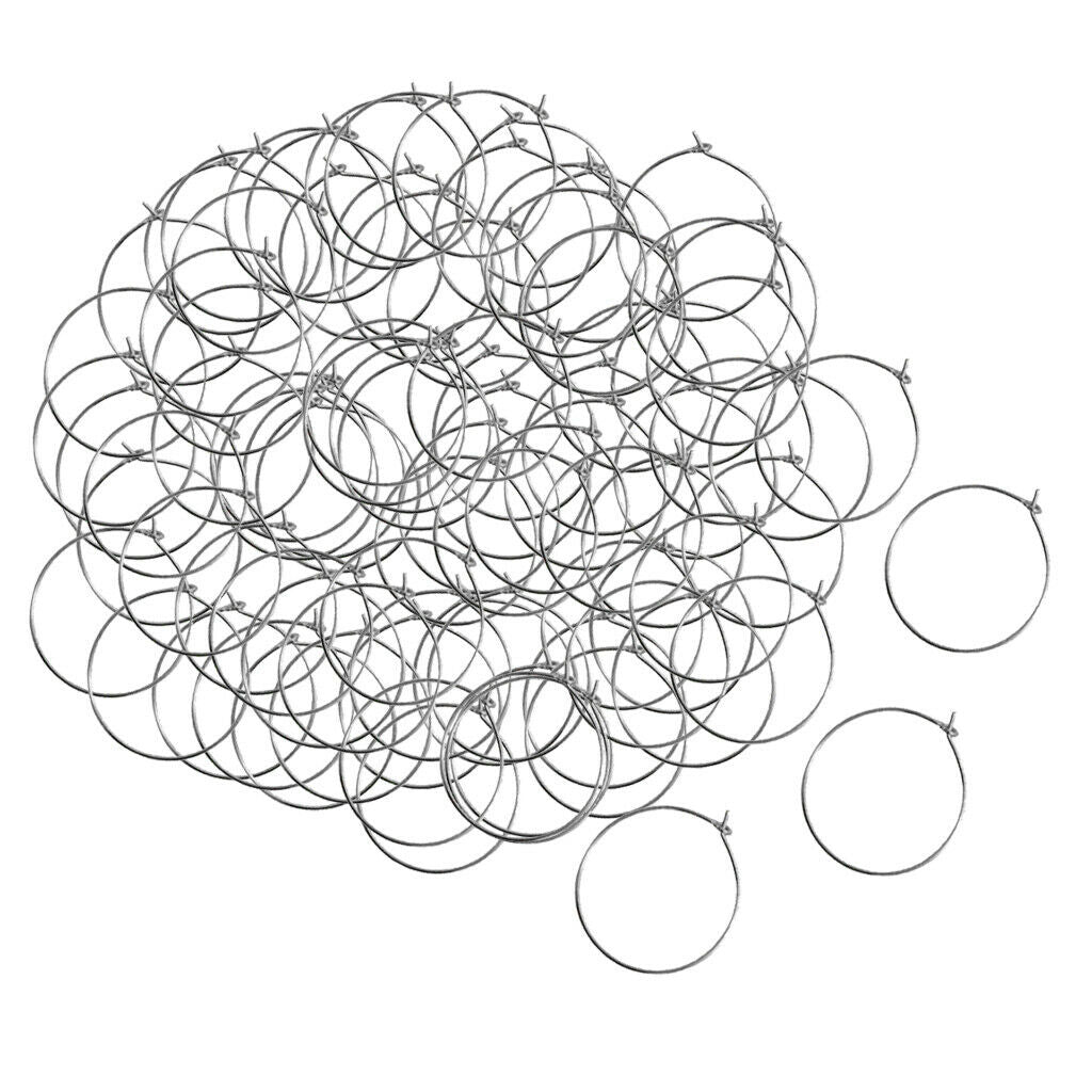 300 Pieces 30x25mm Round Hoops Rings for DIY Craft Making Wedding Festival