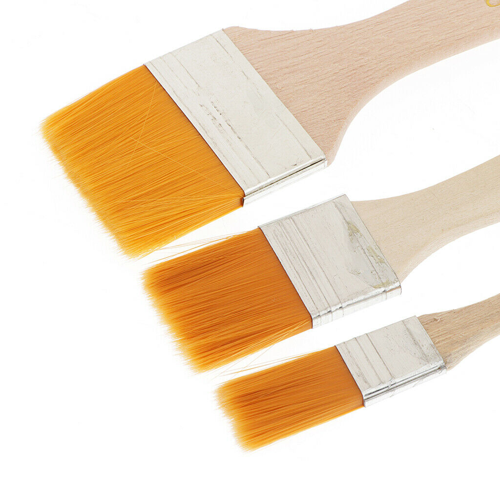 3pcs wood handle nylon hair brush for students kids art crafts painting Tool