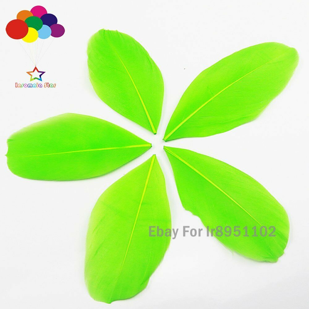 100 Pcs / Lot 5-7 cm Small Round head Floating Goose Feathers Fruit green New
