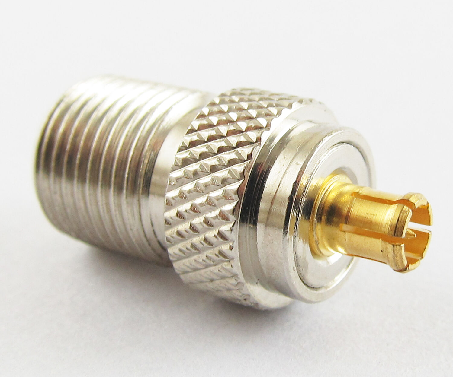4pcs F Female Jack to MCX Male Plug Straight RF Coaxial Adapter Connector Brass