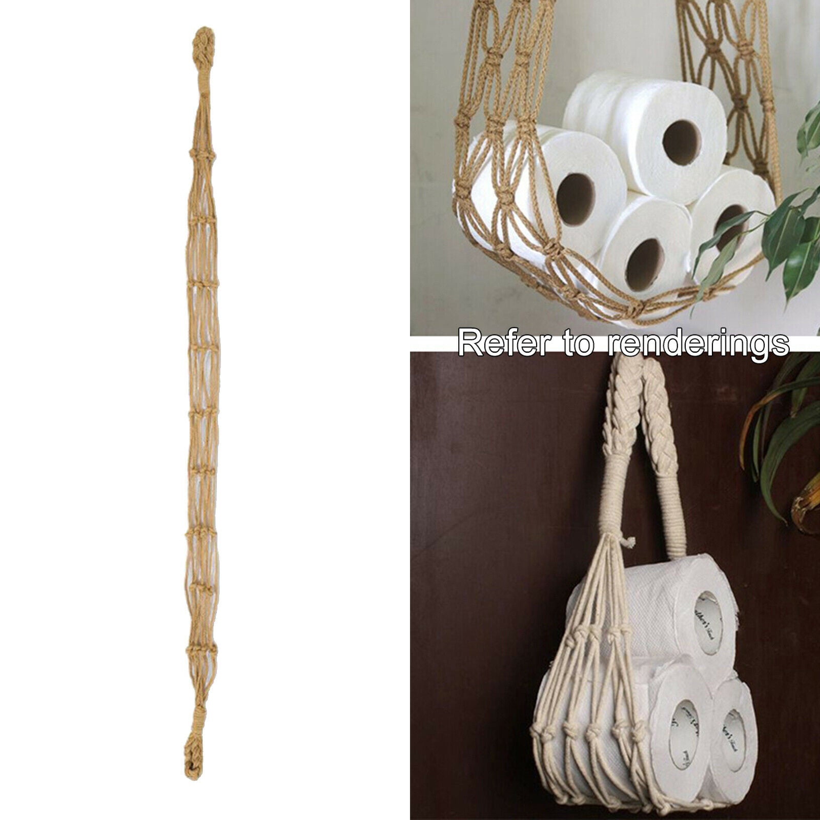 Cotton Toilet Paper Holder for Boat Beach Ocean Theme Bathroom Decor brown