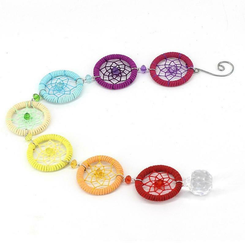 Chakra Dream Catcher with 40mm Crystal Chandelier Ball Prism Suncatcher Handmade