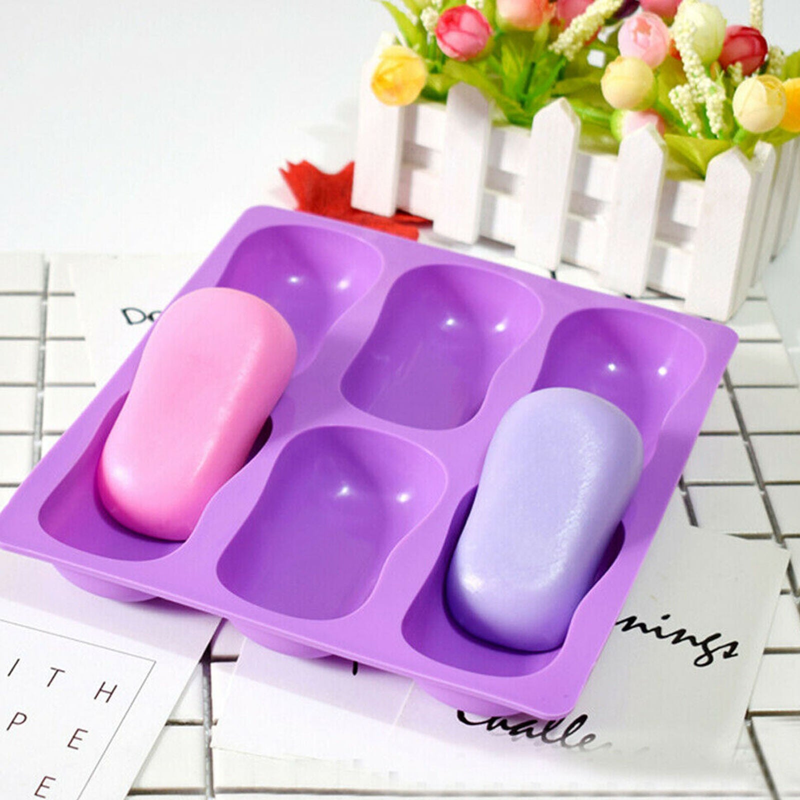 Oval Cake Mold Soap Mold Silicone Mould For Candy Ice Tray DIY Making Tool Kit