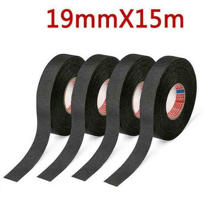 4 Rolls/19mm*15M Cloth Tape Wire Electrical Wiring Harness Car Auto Insulation