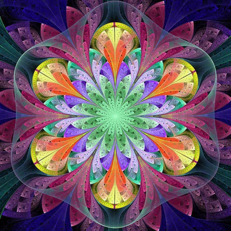 4 Pack DIY 5D Mandala Flowers Diamond Painting Kit Full Drill Rhinestone Picture