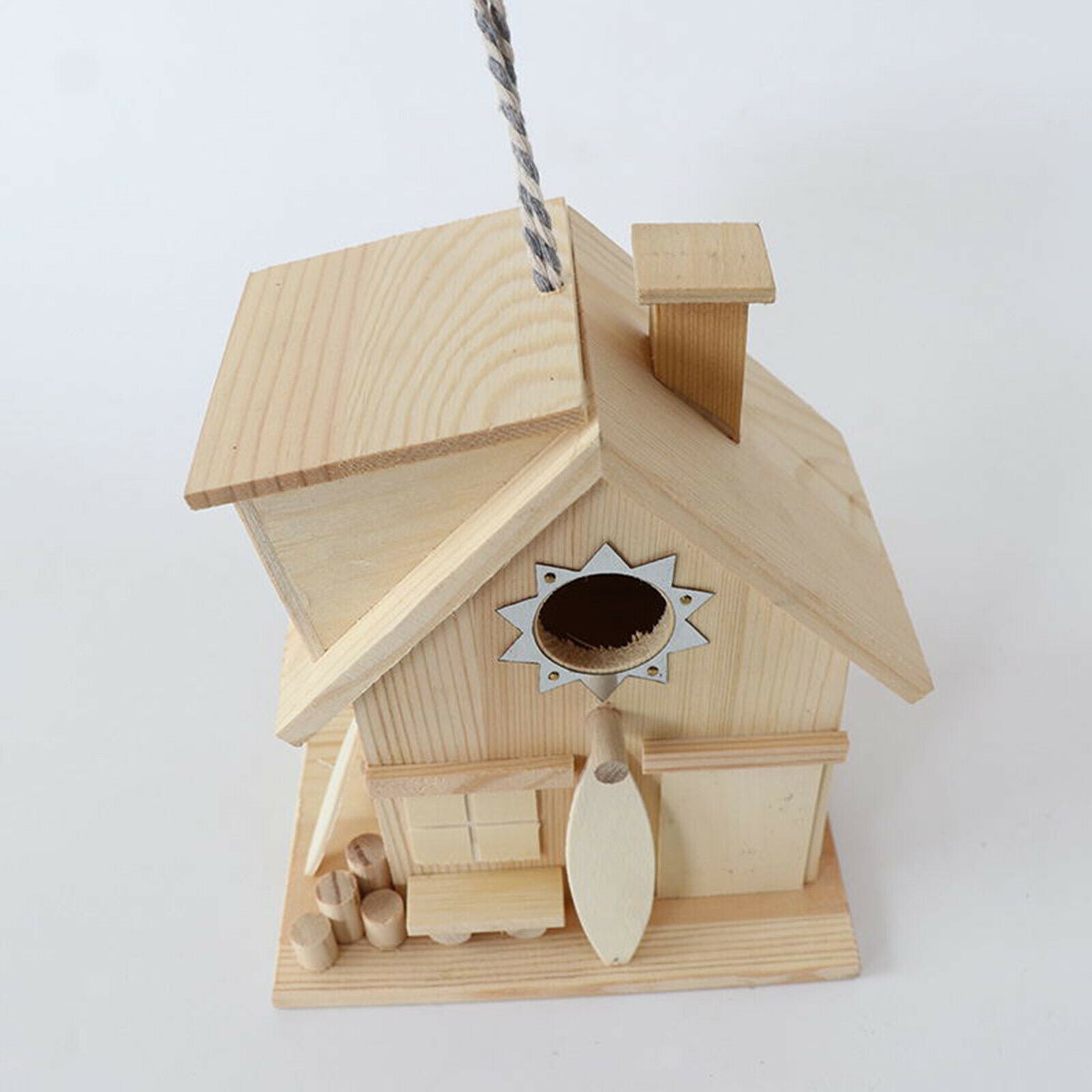 Pinewood Rural Garden Hanging Bird Nest Feeder Bird House Cage Rest Place